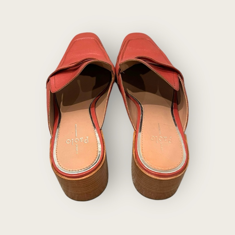 LINEA PAOLO - CORAL LEATHER HEELED CLOGS (W) - Picture 2 of 4